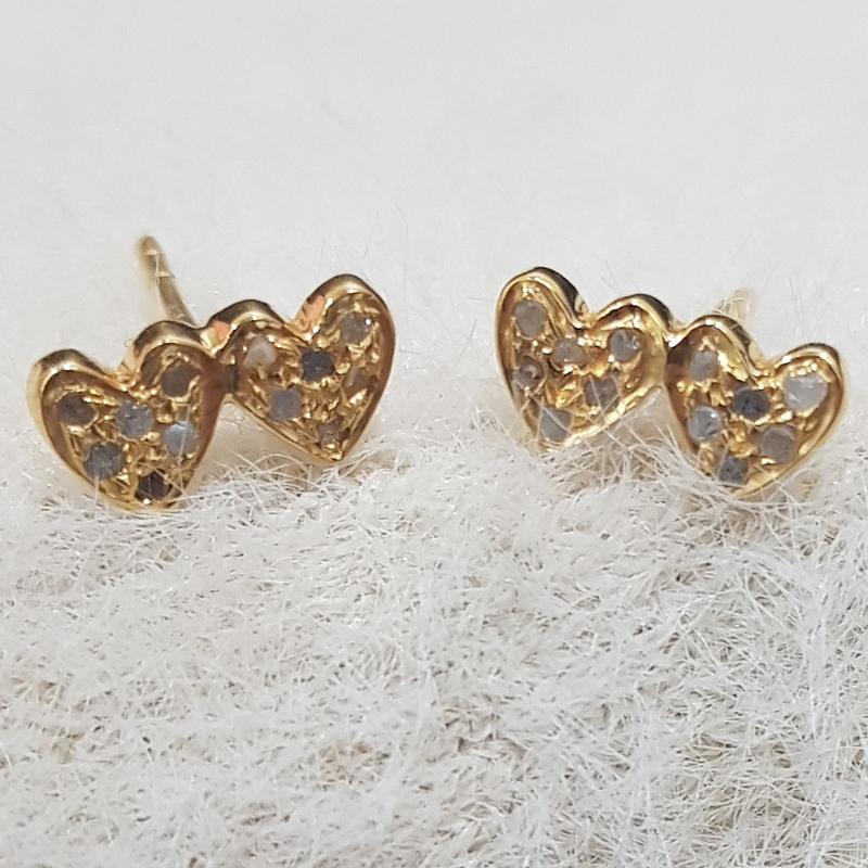 Small Joined Heart Stud