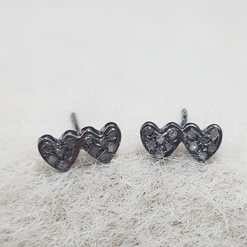 Small Joined Heart Stud