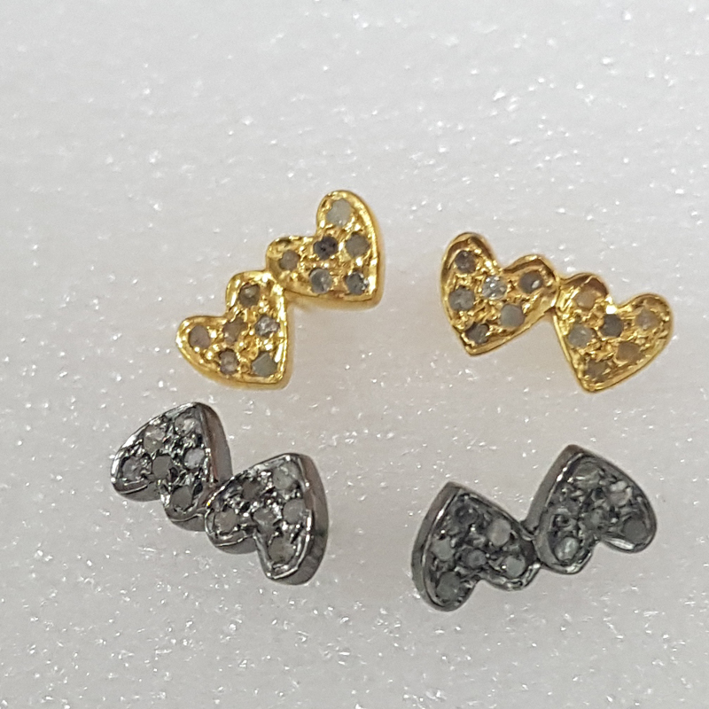 Small Joined Heart Stud