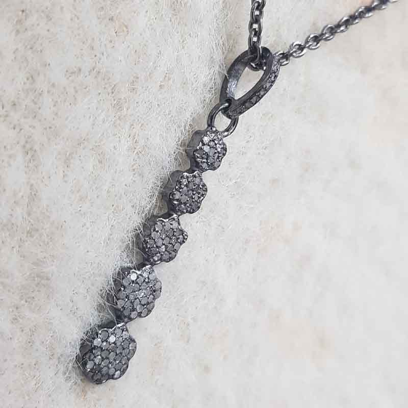 Super Stylish Pave Diamond Fancy Designer Silver Pendent