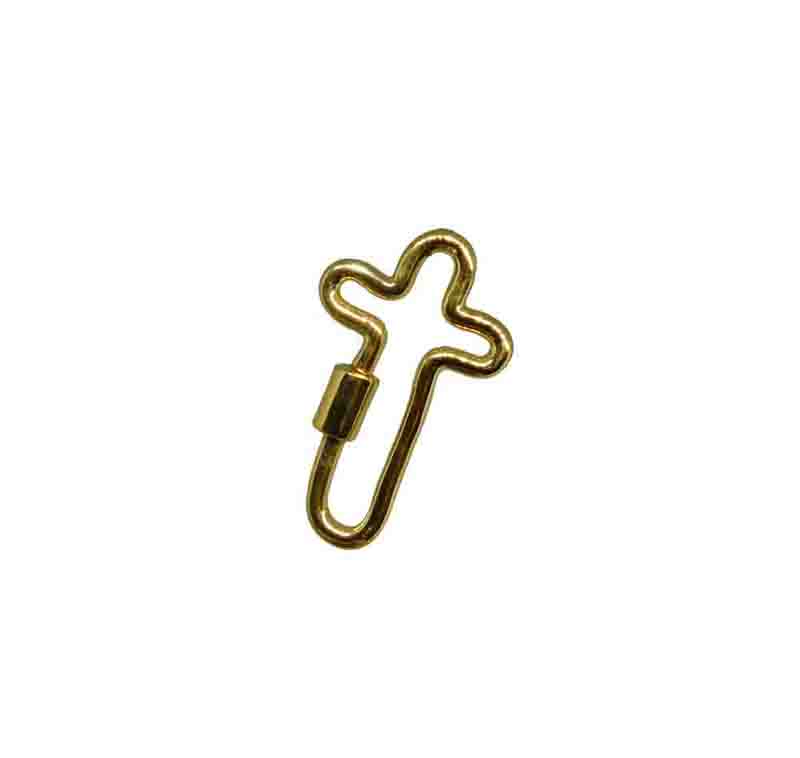 Yellow Rhodium Plating Cross Style Screw Clasp/Lobster