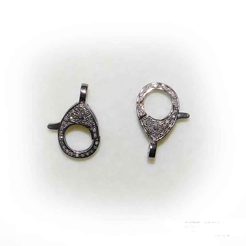 Small Beautiful Pave Diamond Spring Clasp