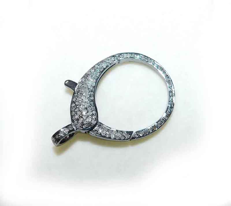 Fancy Designer Fish Style 925 sterling Silver Pave Diamond Clasp