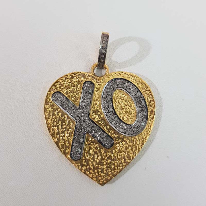 Good Looking Handmade Designer Hearts Pendant With Pave Diamond