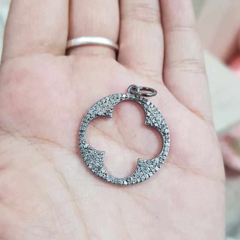 Glamorous Designer Handmade Beautiful Round Pendant With Pave Diamond