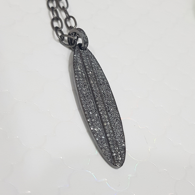 Glorious Fancy Style Pave Diamond Silver Pendent