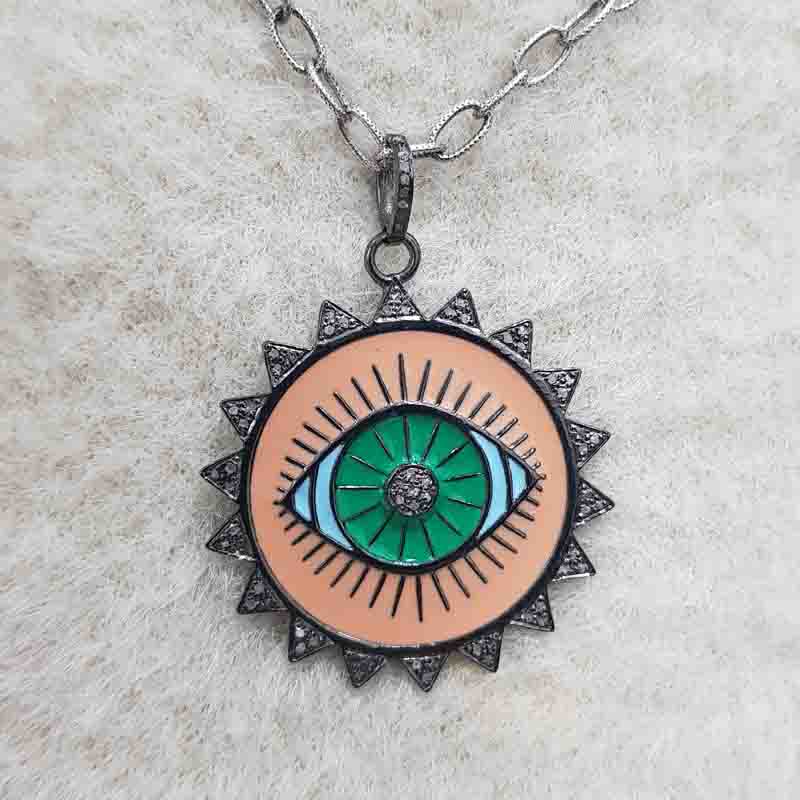 Fancy Designer 925 Sterling Silver Evil Eye Designed pendent