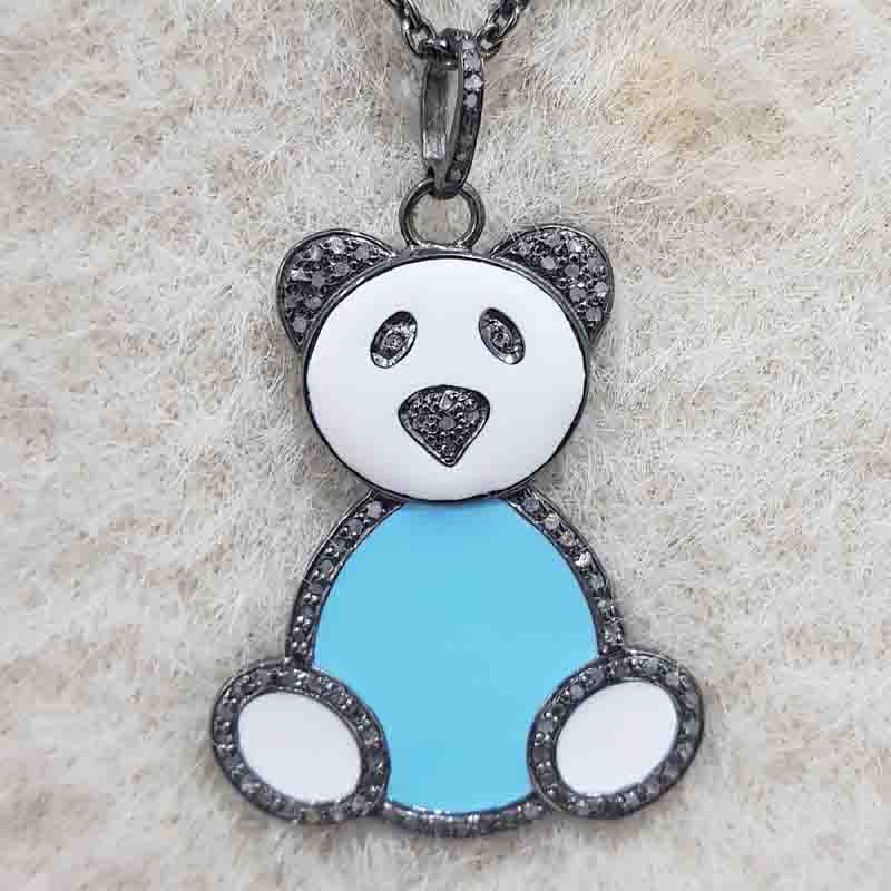 Gorgeous Enamel Teddy Bear Pendent