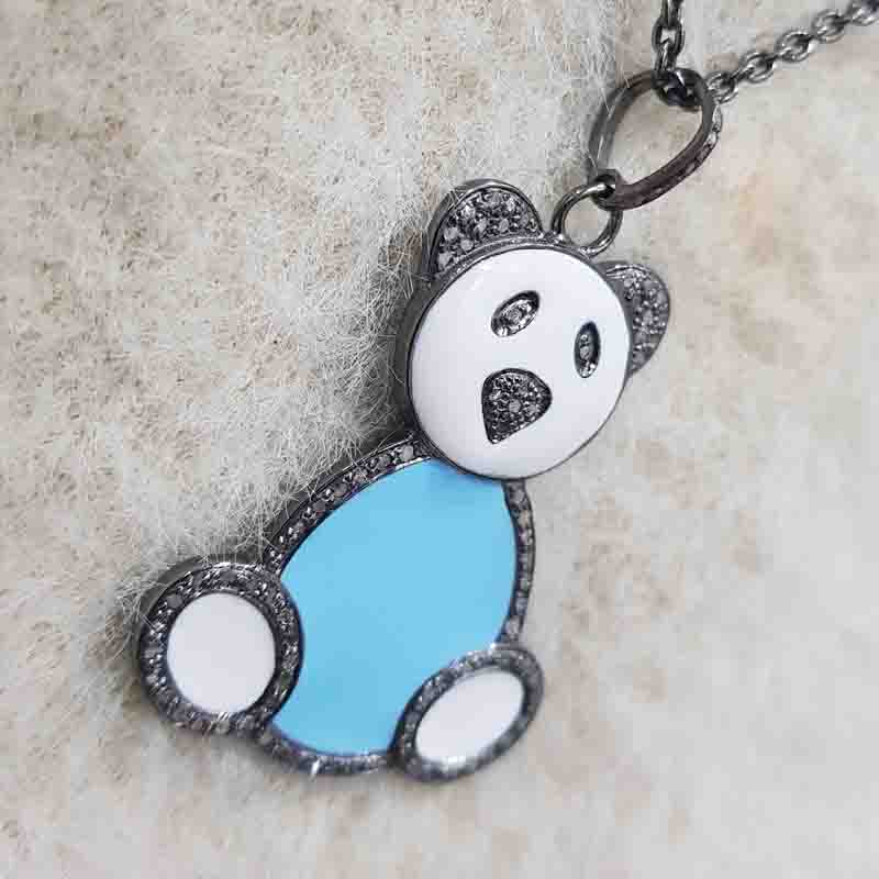 Gorgeous Enamel Teddy Bear Pendent