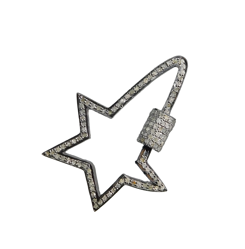 Long Star 925 Sterling Silver Handmade Designer Screw Clasp