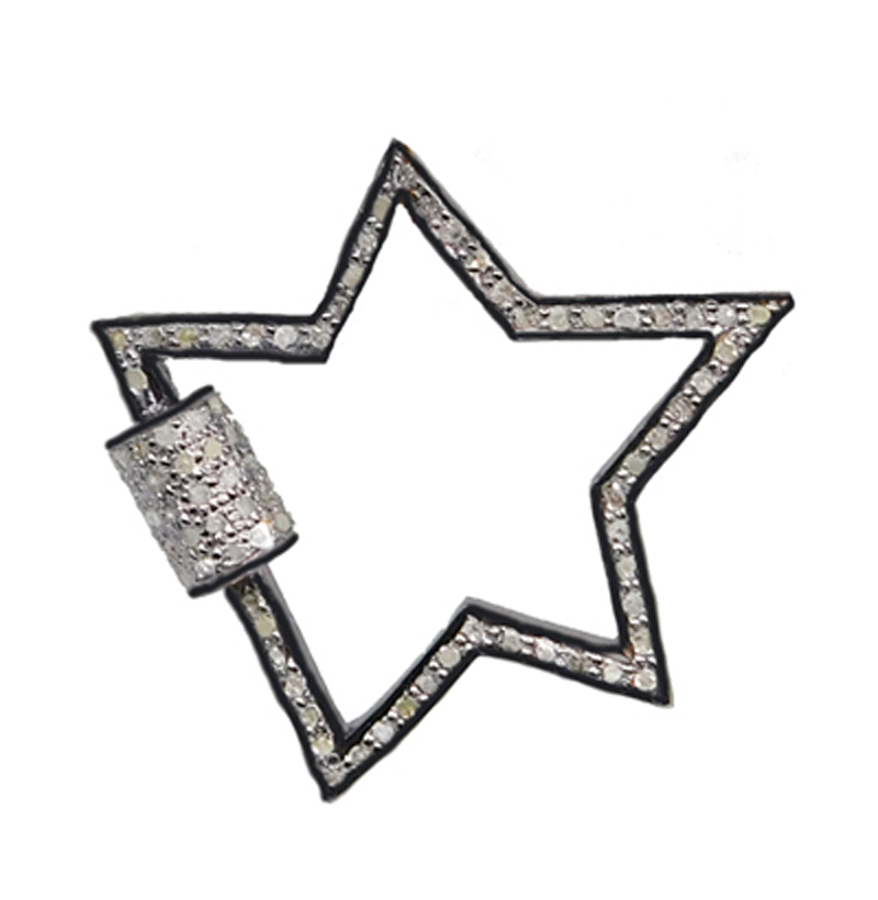 Star Shaped 925 Sterling Silver Handmade Designer Screw Clasp