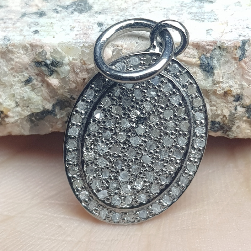 Unique Fancy Designer Oval Shape Pendant With Pave Diamond