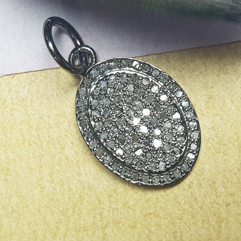 Unique Fancy Designer Oval Shape Pendant With Pave Diamond