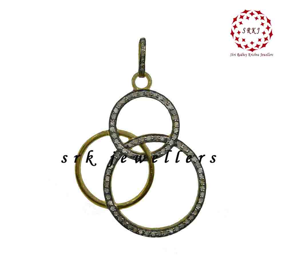 Three Layers Of Joined Circle 925 Sterling Silver Pendant