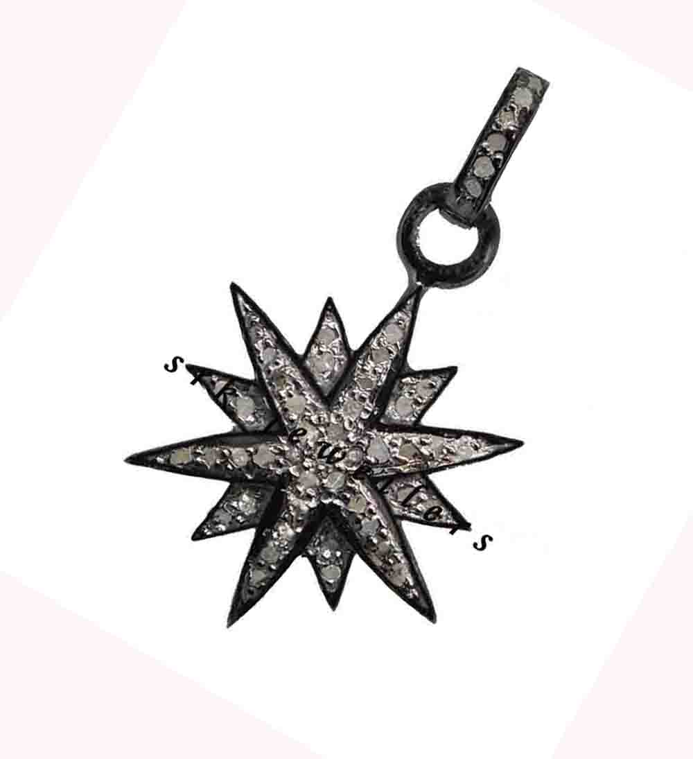 Attractive Pave Diamond Designer Star Burst Pendent