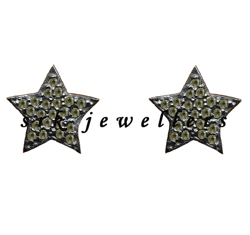 925 Sterling Silver Star Designer Beautifully Stud