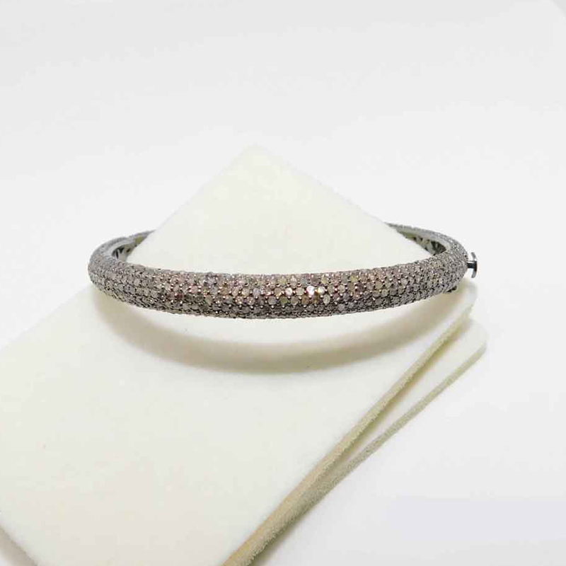 925 Sterling Silver Handmade Pave Diamond Bracelet