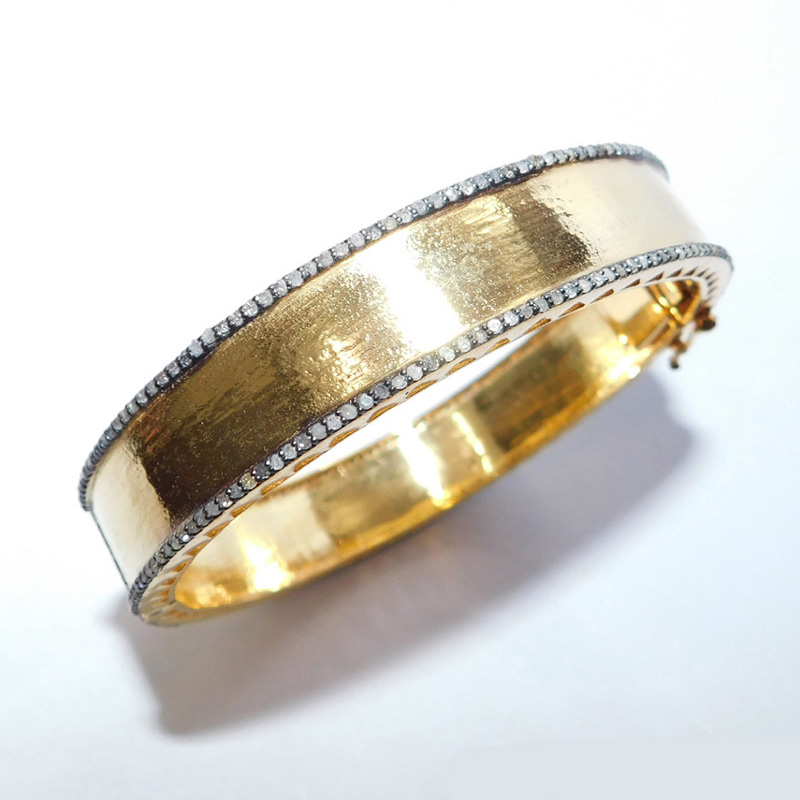 Handmade Yellow Pave Diamond Bangle