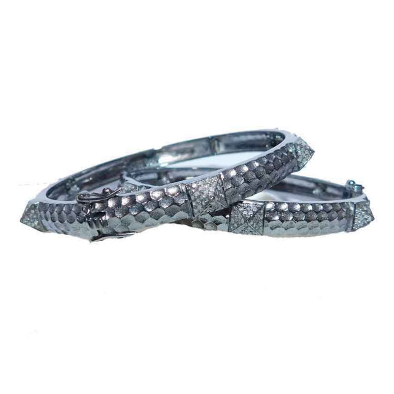 Handmade Antique Design 925 Silver Pave Diamond Bracelet