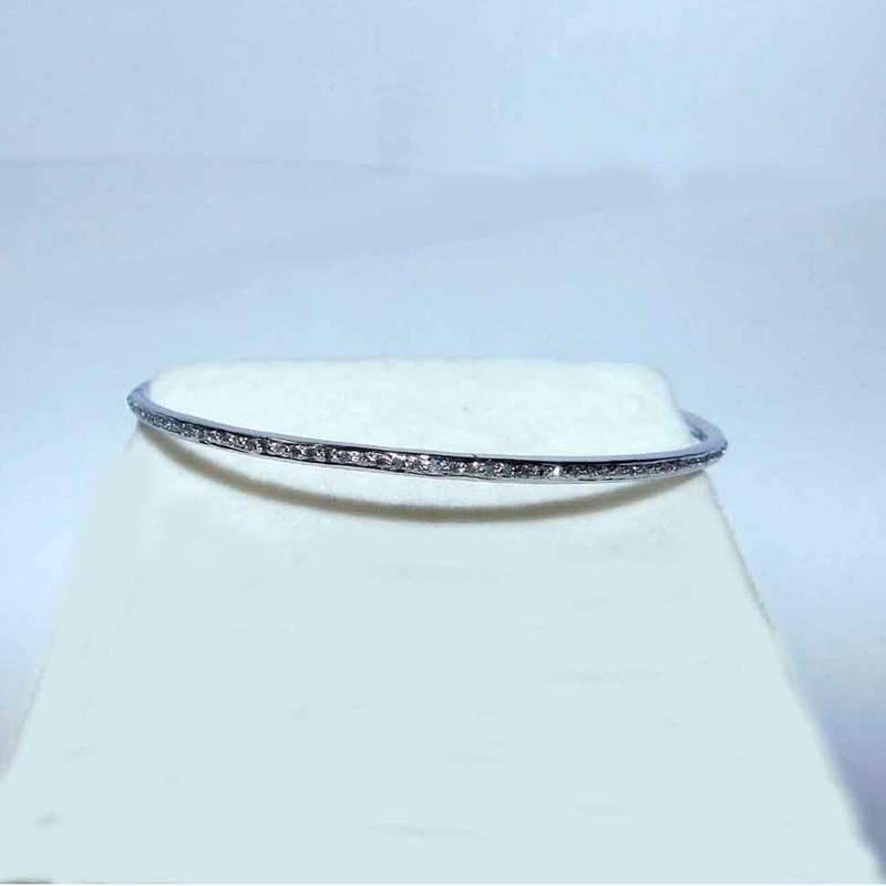 Handmade Stylish Pave Diamond 925 Silver Bracelet