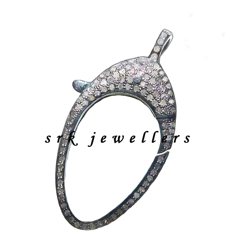 Big Oval Clasp Lobster With Pave Layers