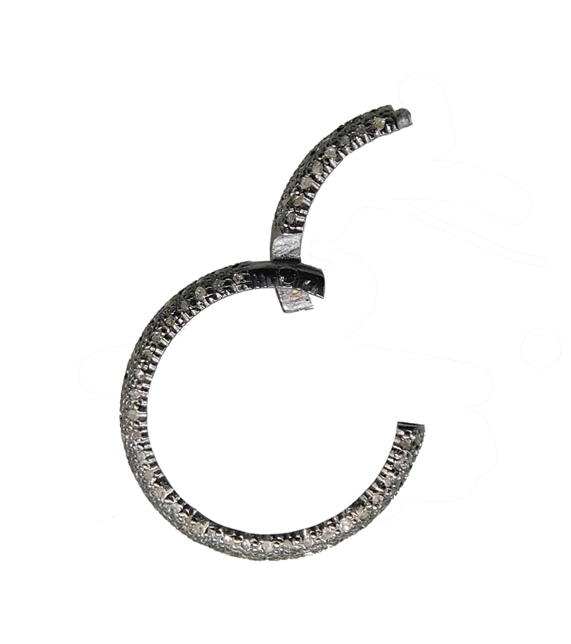 Round Shaped Pave Diamond Clasp/Lock/Lobster