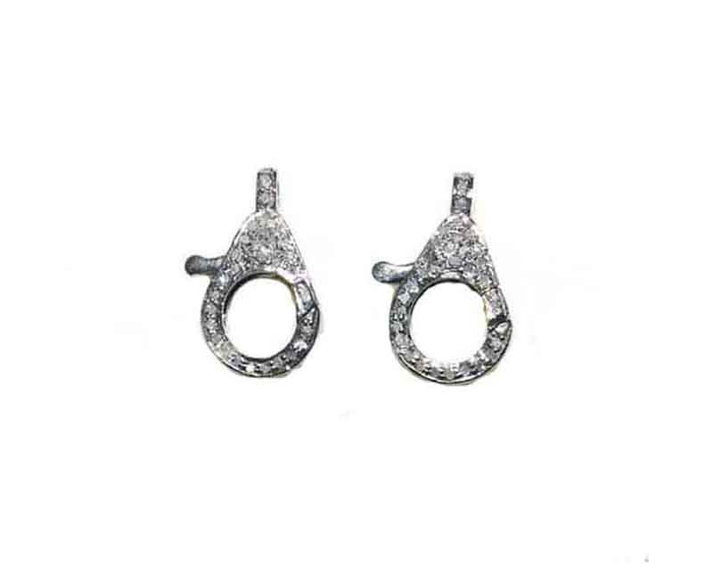 Small Beautiful Pave Diamond Spring Clasp