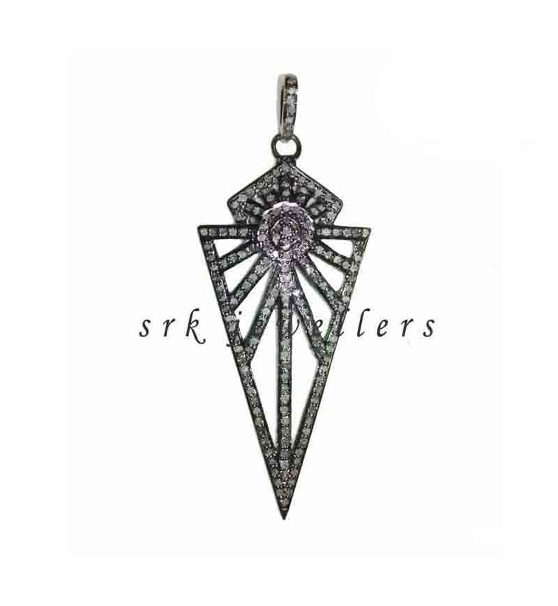 Pave Diamond Handmade Arrow Head Pendent