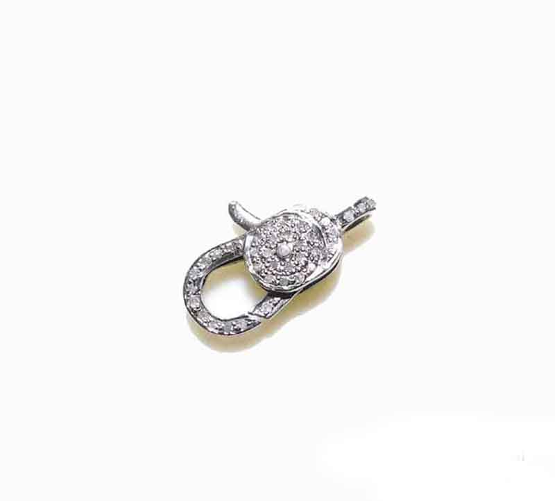 Small Pave Diamond Spring Clasp