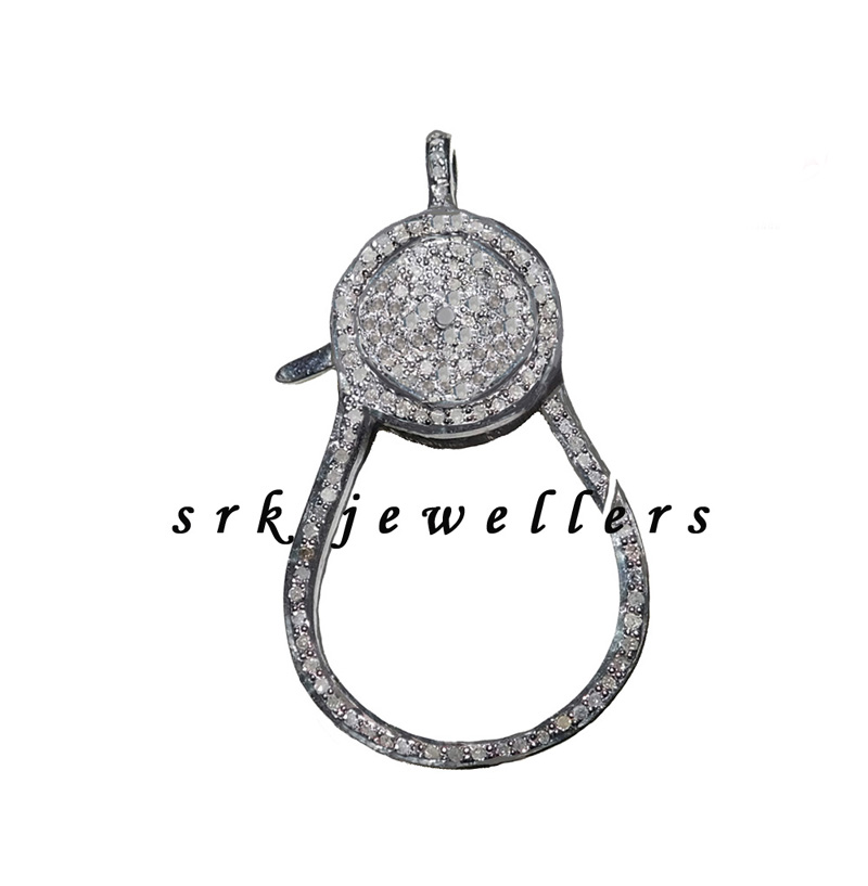 Pave Diamond Round Shaped Handmade Designer Clasp/Lobster