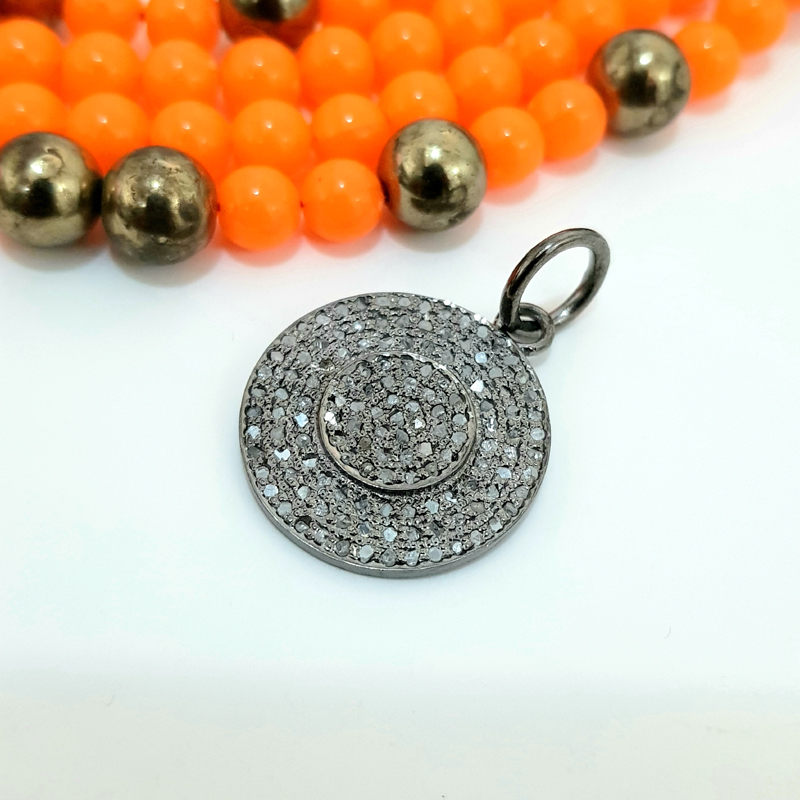 Unique Fancy Designer Round Shape Pendant With Pave Diamond