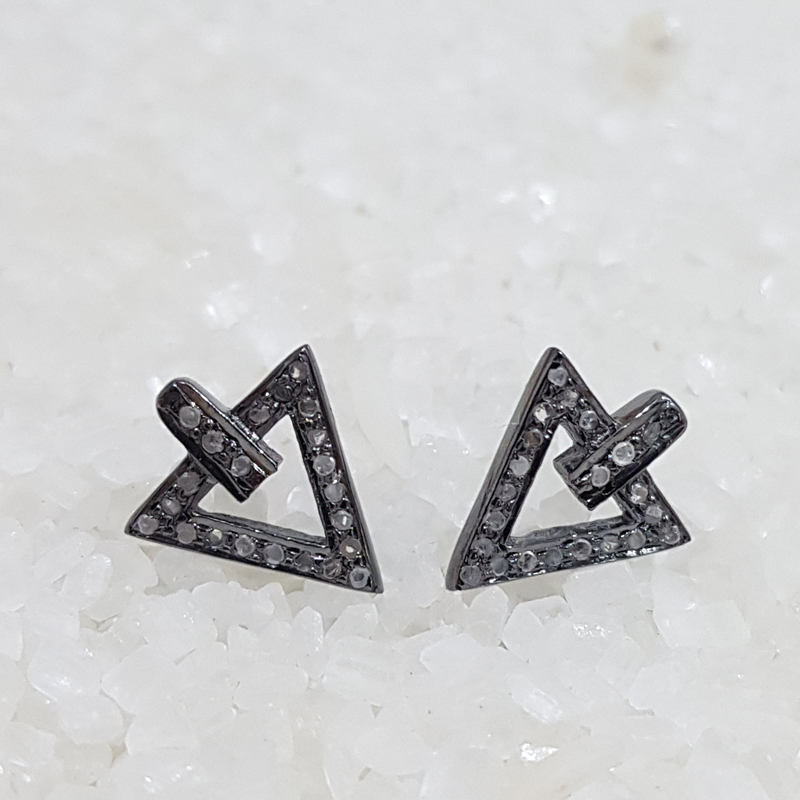 Attractive Pave Diamond Handmade Designer Arrowhead Stud