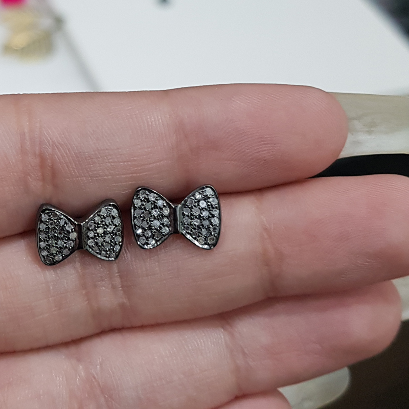 Gorgeous Pave Diamond Butterfly Stud Earrings