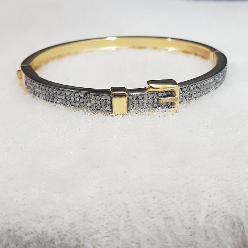 Unique Belt Designer Pave Diamond Handmade Style Bracelet