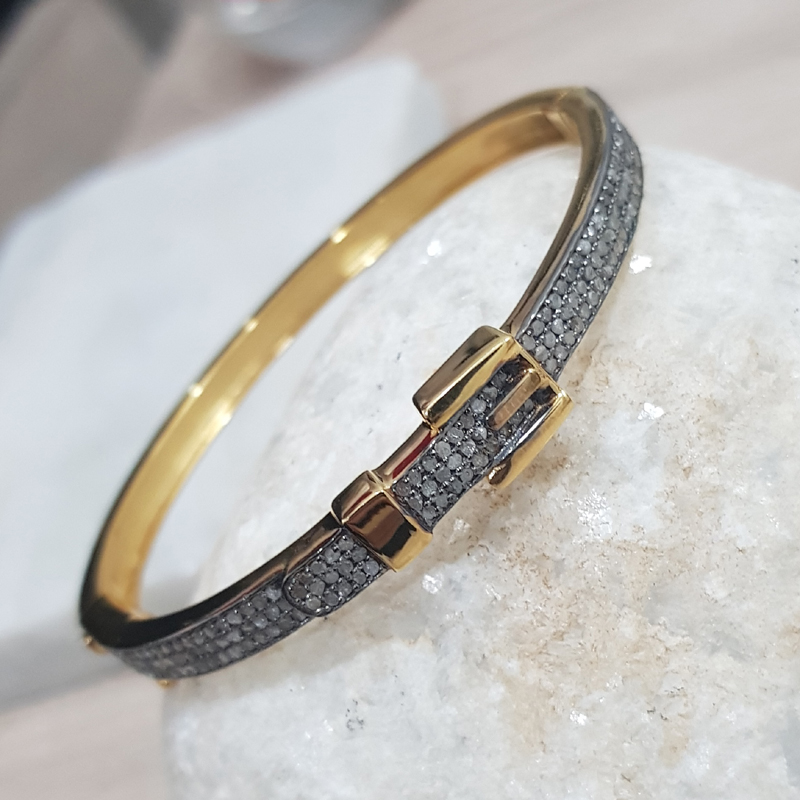 Unique Belt Designer Pave Diamond Handmade Style Bracelet