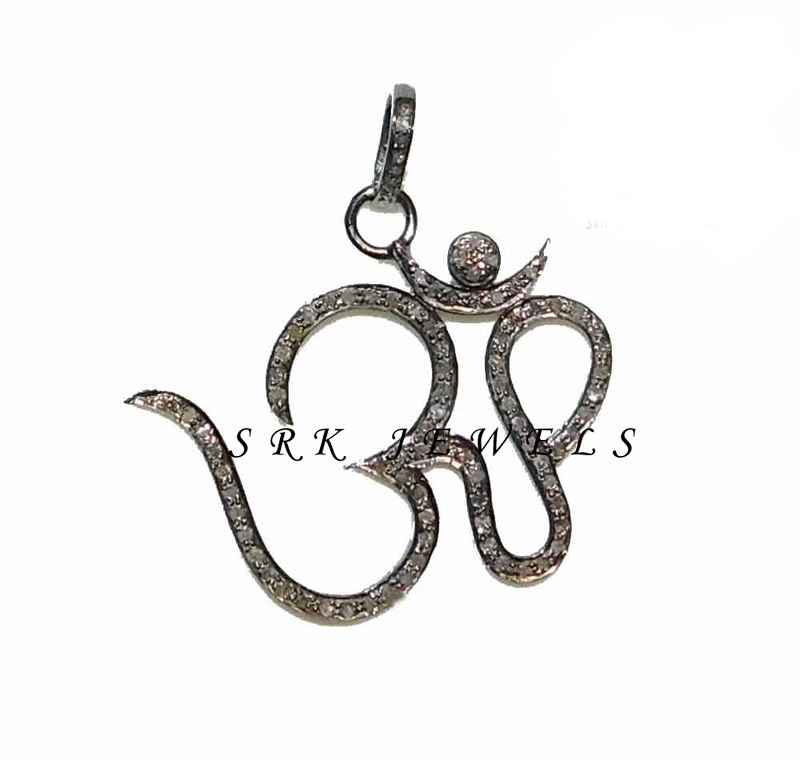 Pave Diamond Handmade Designer Fancy Style Ohm Pendent