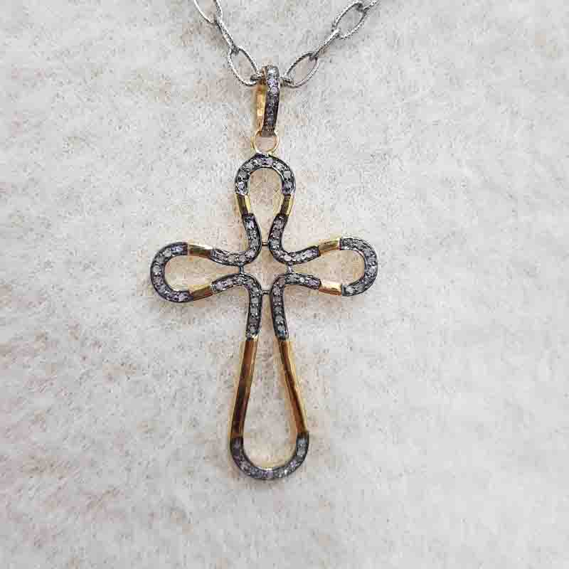 Gorgeous Cross Pendent With Pave Layers