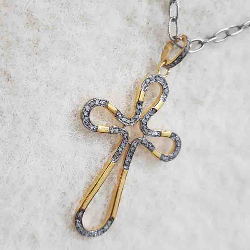 Gorgeous Cross Pendent With Pave Layers