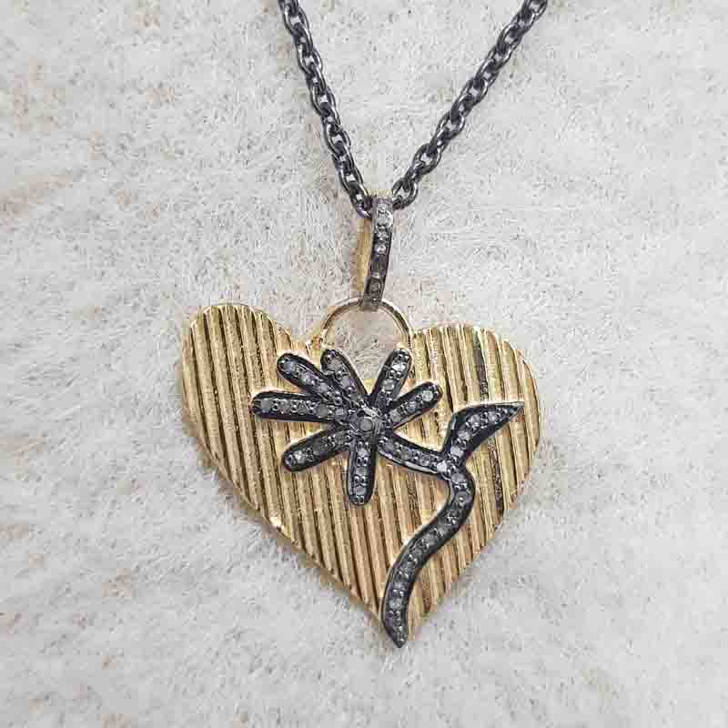 Glorious Handmade Heart Designer Pave Diamond Pendent