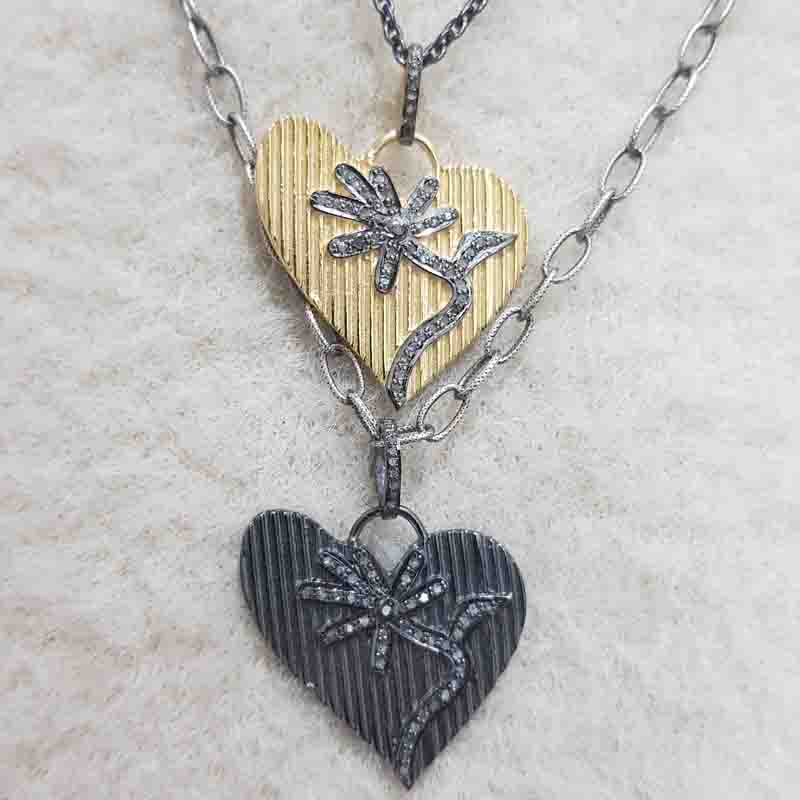 Glorious Handmade Heart Designer Pave Diamond Pendent