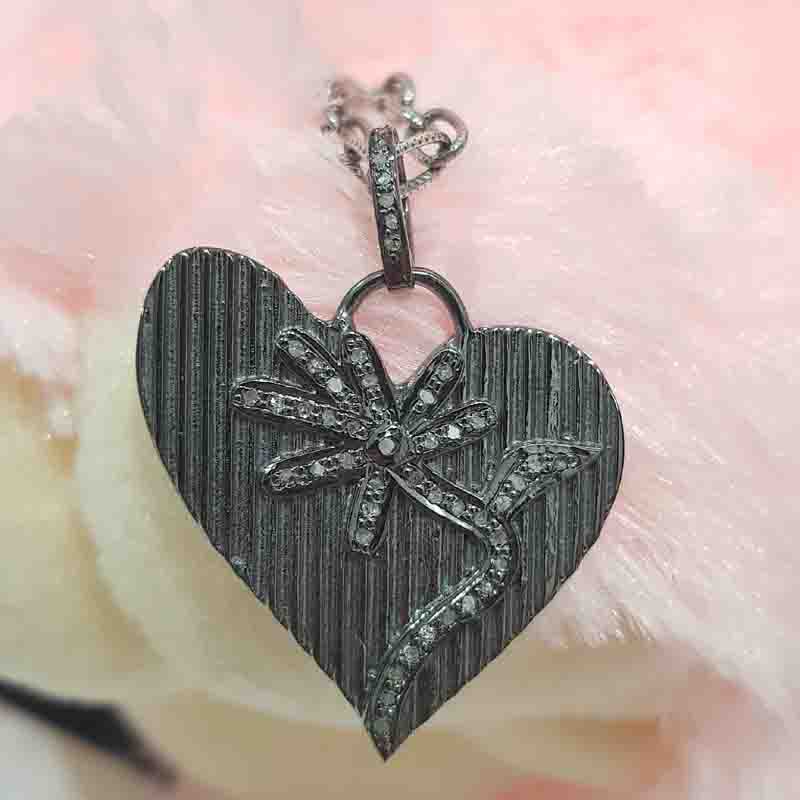 Glorious Handmade Heart Designer Pave Diamond Pendent