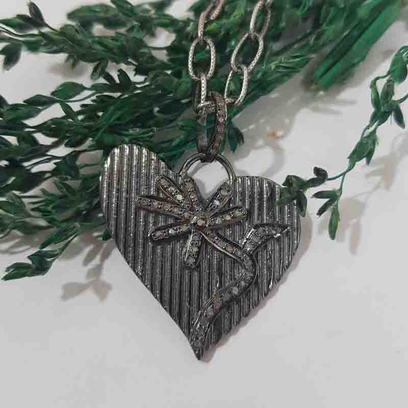 Glorious Handmade Heart Designer Pave Diamond Pendent