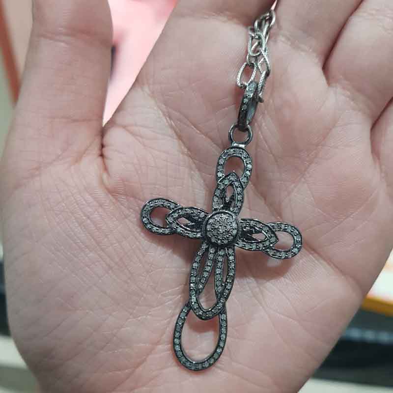 Gorgeous Cross Pendent With Pave Layers