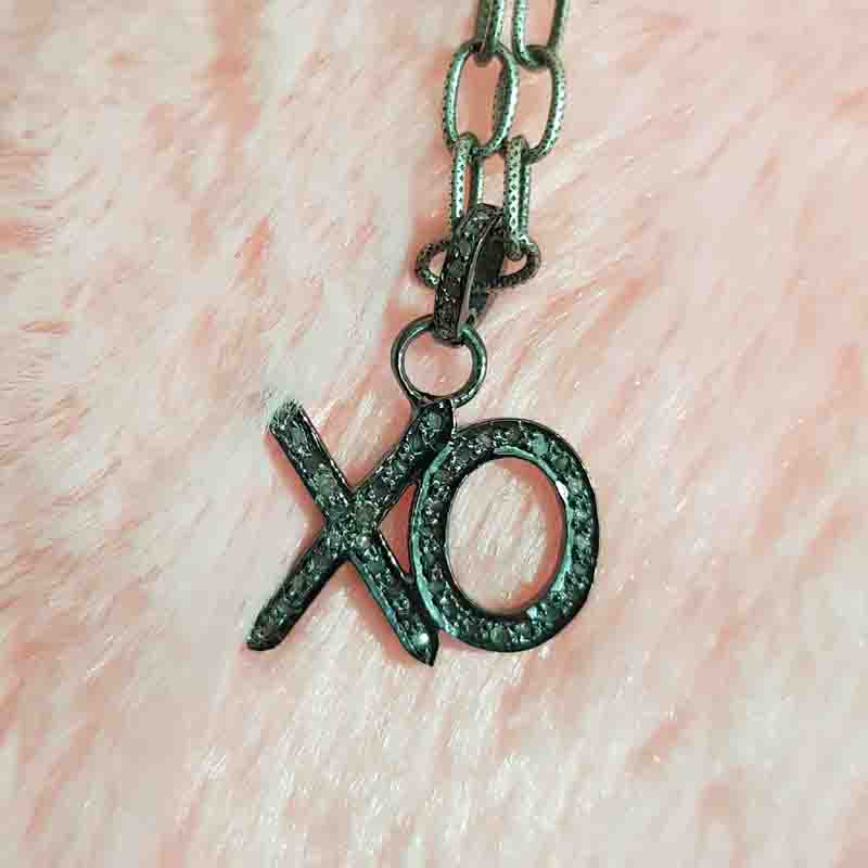 Glamorous Pave Diamond XO Pendent