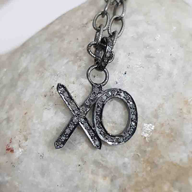 Glamorous Pave Diamond XO Pendent