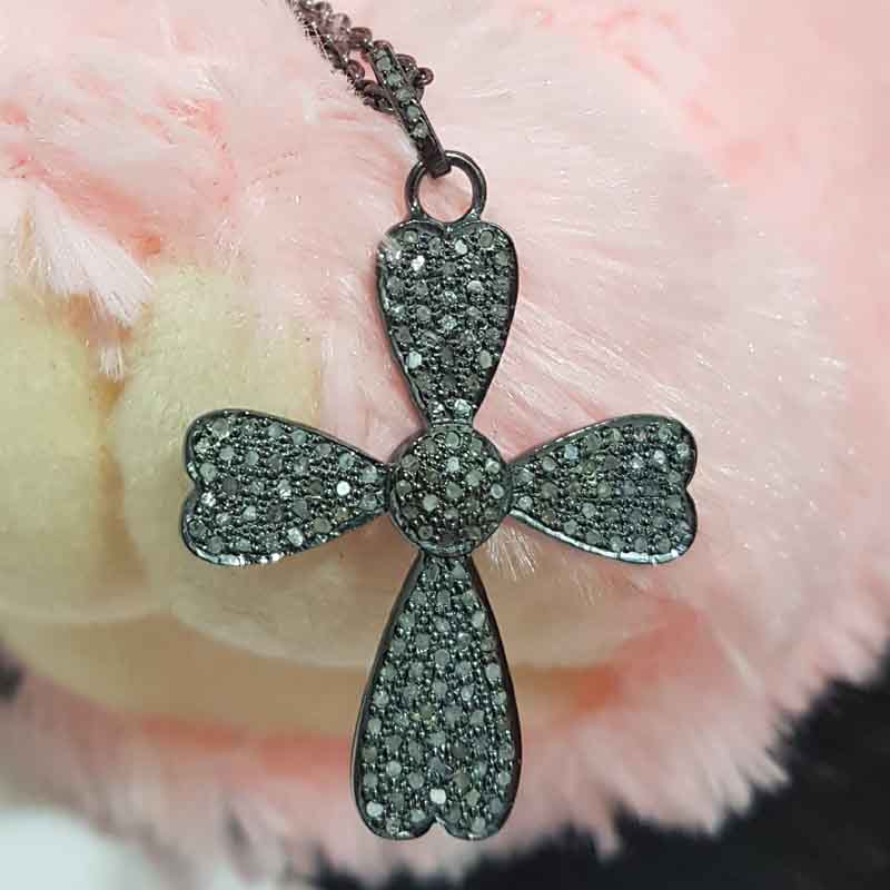 Pave Diamond Cross Design Pendent