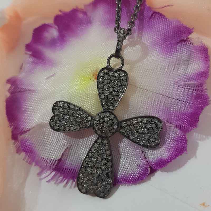 Pave Diamond Cross Design Pendent