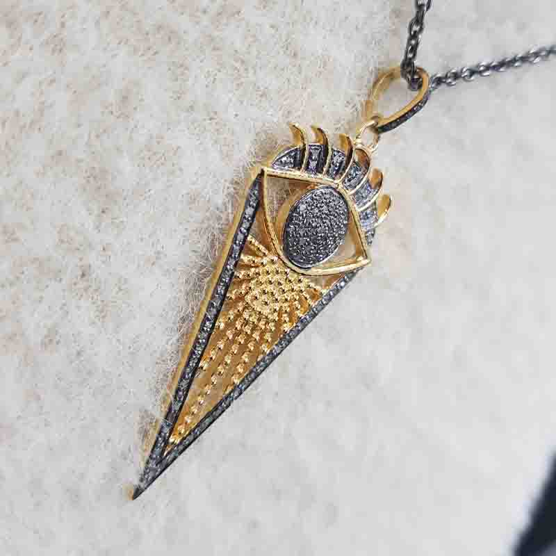 Gorgeous Designer Evil Eye Arrow Head With 925 Sterling Silver Pendant