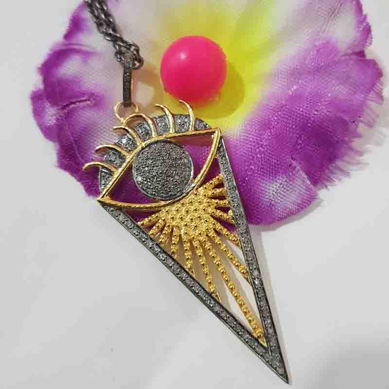 Gorgeous Designer Evil Eye Arrow Head With 925 Sterling Silver Pendant