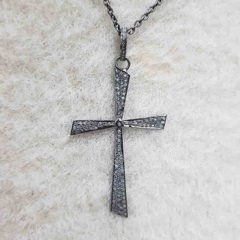 Cross Designer Pave Diamond Pendent